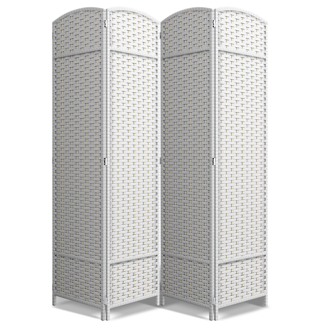 Sorbus 4 Panel Room Divider Panel, 6 ft. Tall Extra Wide Double Hinged Panels - Folding Privacy Screens